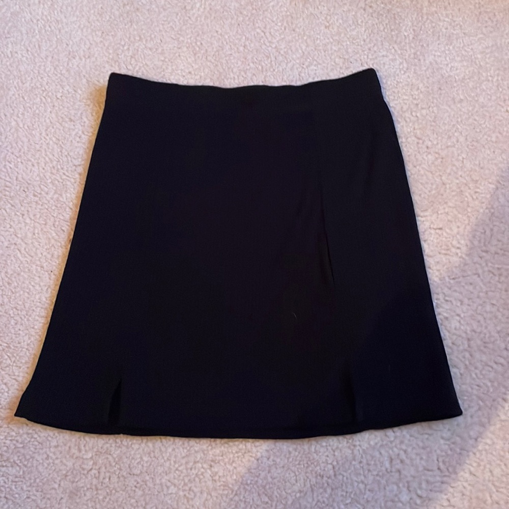 Black mini skirt with from slits